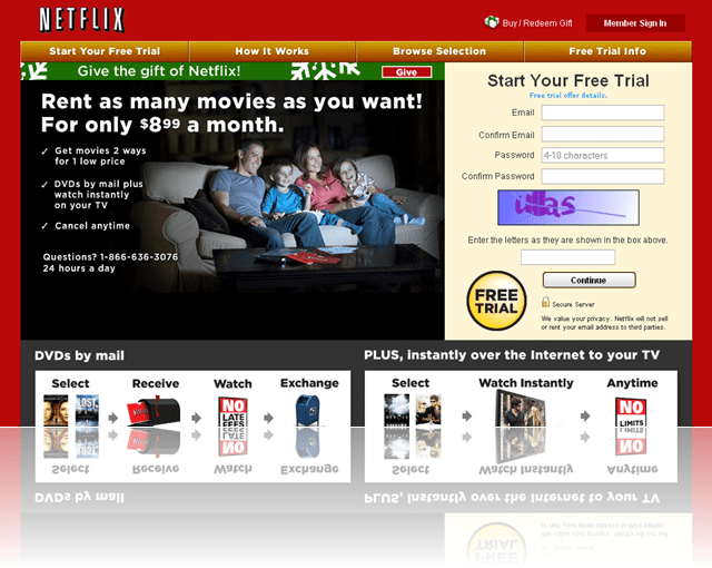 Netflix DVD Rental, Movies Streamed Online, DVD & Blu-Ray Movie_1259928847986