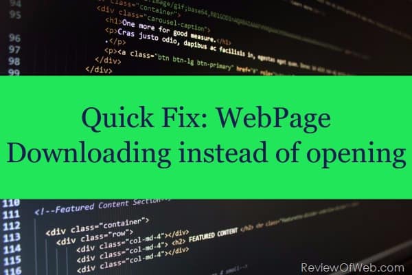 Web page downloading Instead of opening
